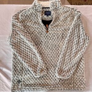 Simply Southern Cream Textured Cable Quarter-Zip Pullover